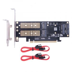 M2 NVMe SSD NGFF vers PCIE 3.0 X16 adaptateur M cl&eacute; B cl&eacute; mSATA PCI Express 3.0 M.2 NVME SSD M2 SATA