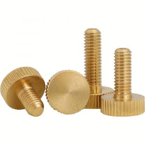 Vis &agrave; main &agrave; t&ecirc;te plate en laiton M3 M4 M5 M6 GB835, grande t&ecirc;te molet&eacute;e en cuivre pur, poign&eacute;e de