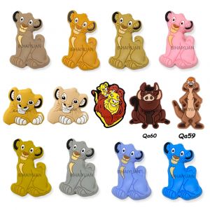10 pi&egrave;ces lion roi simba Silicone perles focales Silicone b&eacute;b&eacute; bricolage sucette cha&icirc;ne Clips perles