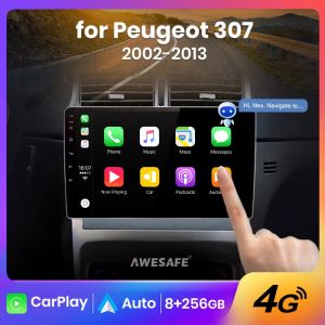 AWESAFE-Autoradio PX9 Plus pour KIT 307, 307CC, 307SW, 2002-2013, CarPlay sans fil, Android Auto, No