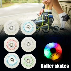 4 pièces Flash roues de patin à roues alignées 90A LED éclairage roue de patinage roues Flash