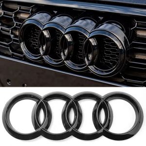 4 anneaux ABS capot avant capot gril coffre arrière emblème Logo Badge autocollant pour Audi A3 A4