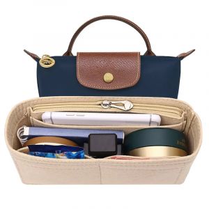 Sac d'insertion en feutre pour Longchamp, mini sac &agrave; main, sac de doublure, sacs de maquillage, gril