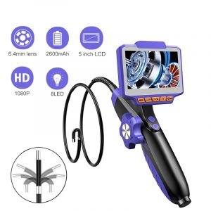 Outil d'endoscope articul&eacute; bidirectionnel 1080P 6.4mm 4.3 pouces cam&eacute;ra d'inspection industrielle