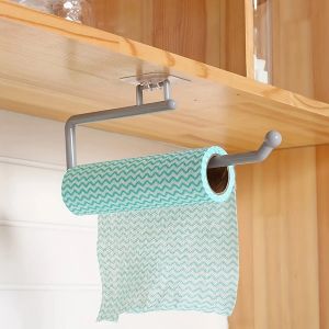Porte-serviettes en papier de cuisine sans poin&ccedil;on, porte-rouleau de papier toilette,