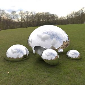 Boule Semi-circulaire en acier inoxydable 304, sphère brillante, miroir, boule creuse, fournitures