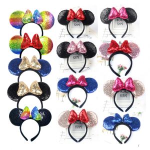 Minnie Mouse oreilles bandeau grande taille paillettes arc femmes f&ecirc;te fille bandeau Festival chaud