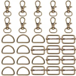 KRABALL 30 pi&egrave;ces ajusteur boucle ceinture porte-cl&eacute;s boucle coulissante barre centrale centrale