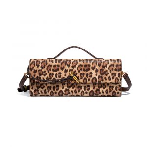 Sac &agrave; bandouli&egrave;re unisexe &agrave; motif l&eacute;opard pour femme, sac &agrave; bandouli&egrave;re carr&eacute; pour femme, &eacute;pingle