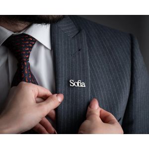 Badge personnalisé personnalisé, broche avec nom, badge de veste neutre, badge à épingle en acier