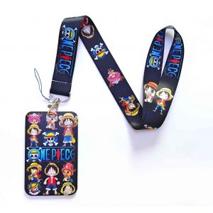 POP MART ONE PIECE PVC couverture de carte &eacute;tudiant Campus suspendu cou sac porte-carte lani&egrave;re