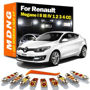 MDNG-Kit d'éclairage intérieur LED Canbus pour Renault Megane I II III IV 1 2 3 4 CC, ampoules de