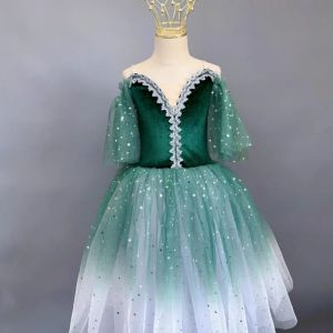 Robe Tutus à paillettes pour filles, olympiques de ballet romantiques pour enfants, robe longue pour