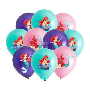 10 pi&egrave;ces 12 pouces Disney petite sir&egrave;ne ballon en Latex fournitures de f&ecirc;te Ariel princesse ballons