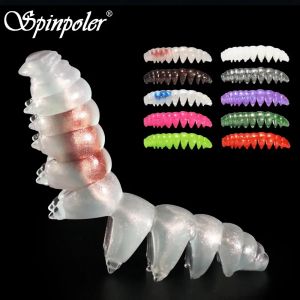 Spinpoler-Appât souple en forme de ver 418, corps segmenté TPR, flottant, eau douce, eau salée, bar,