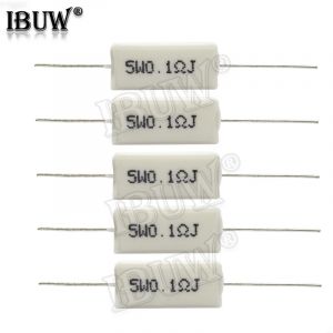 Résistance au ciment 5W, 10 pièces, 0.1 ~ 10k ohm 0,33r 1R 10R 100R 0.22 0.33 1 10 100 1K 10K ohm