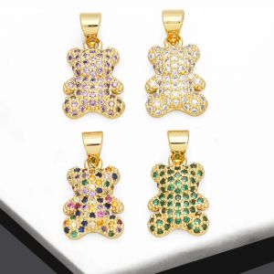 OCESRIO &ndash; petit pendentif ours sans &oelig;il en cristal multicolore, tendance, pour collier, cuivre