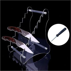Présentoir de table à couteaux en acrylique transparent avec 8 couches, accessoires polyvalents et