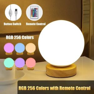 Lampe LED RGB à couleur changeante, Rechargeable par USB, lampe de Table, lampe de chevet pour la