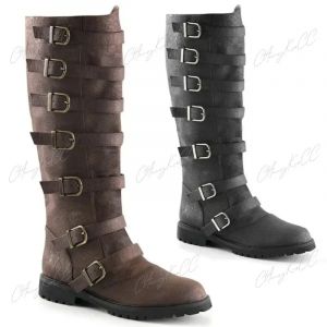 Halloween médiéval rétro princesse hommes Prince chevalier Cosplay gothique bottes en cuir carnaval