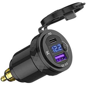 Prise DIN Hella vers USB C PD 3.0 QC 3.0, adaptateur d'alimentation pour chargeur USB, voltmètre