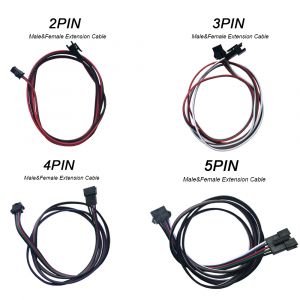 0.5m 1m 2m mâle femelle câble d'extension 2Pin 3Pin 4Pin 5Pin JST fil connecteur câble pour WS2811