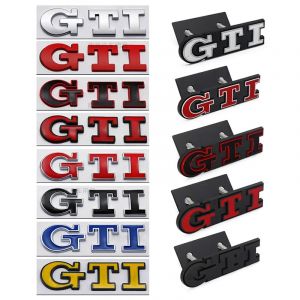 Badge emblème de gril GTI en métal 3D, autocollant de coffre arrière de voiture pour Volkswagen VW