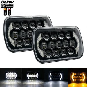 Phare Led carr&eacute; Hi-Lo &agrave; faisceau Halo, 7x6 pouces, 5x7 pouces, pour Jeep Cherokee XJ Wrangler YJ
