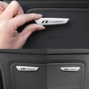 Badge exclusif en argent pour VW autocollant 2 pièces autocollant d'accoudoir exclusif Rline