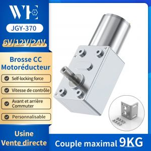 JGY370 DC 6V 12V 24V réducteur de vitesse à couple élevé moteurs de boîte de vitesses à vis sans fin
