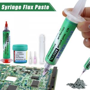 Pâte à souder SMD Sn42bi58 138 ℃   Seringue sans plomb basse température, pâte à souder propre pour