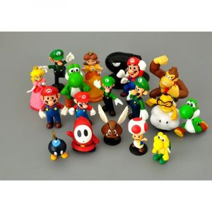 18 pièces/lot Super Mario Bros PVC figurines jouets Yoshi pêche princesse Luigi gars timide Odyssey