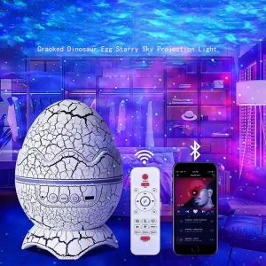 Fissure dinosaure oeuf Bluetooth ciel étoilé Projection lumière intérieure ondulation de l'eau Laser