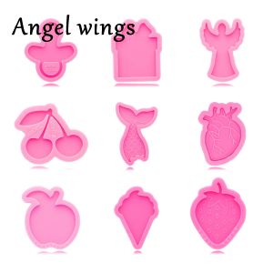 DY0528 1.5 pouces fraise/pomme/cerise/glace/cœur téléphone poignée moule Silicone moule, pour faire