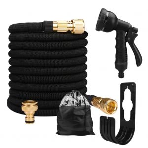 Tuyau d'eau de jardin extensible, Double connecteur métallique, bobine en Pvc haute pression, tuyaux