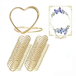 Porte-cartes en m&eacute;tal, 20 pi&egrave;ces, supports &agrave; clips pour photos, num&eacute;ro de Table de mariage, nom,