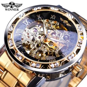 Mode gagnant haut tendance marque de luxe hommes Transparent diamant Luminou Smovement mâle