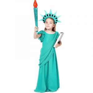 Costume d'Halloween de Style Romain pour Enfant Fille, Tenue de Style Grec des Prairies, Statue