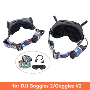 Support de batterie pour lunettes 2, serre-tête coloré ajustable + gestionnaire de câbles pour DJI