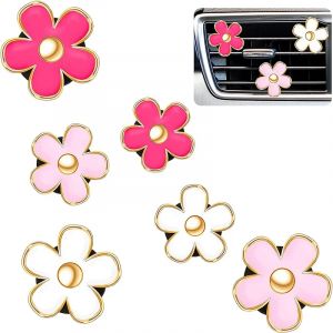 Clip de sortie de climatisation de voiture, 6 pièces, fleur de marguerite, Clip de désodorisant de