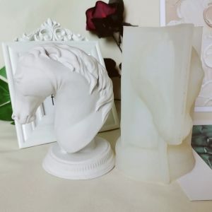 Grande tête de cheval plâtre Sculpture Silicone moule tête de cheval Silicone moule bricolage