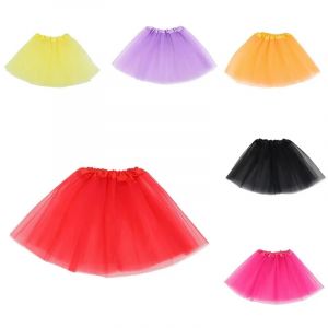 Fille élastique Ballet Dancewear Tutus Mini jupe pour fête d'anniversaire danse 3 couches Tulle Tutu