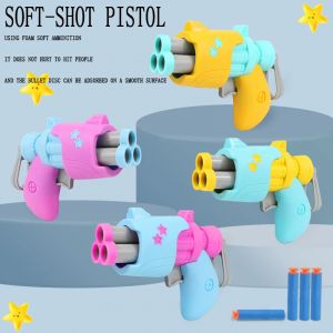 Nouveau jouet pistolet gar&ccedil;on jouet mini gunner balle molle peut &ecirc;tre vers le bas trois balles