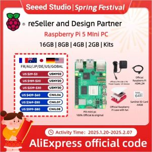 Raspberry Pi5 8GB 16GB 4GB 2GB Kit ordinateur portable MIni ordinateur, 2.4GHz 64bit Quad-core Arm