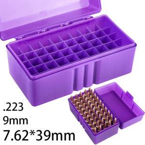 Boîte à balles de chasse 7.62x3 2/.223/9mm, 50 tours, étui de munitions pour cartouches, stockage,