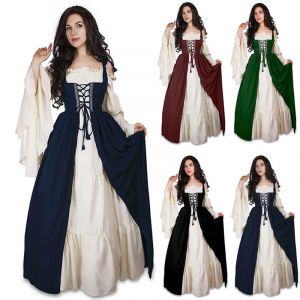 S-6XL Médiéval Punk Robe Cosplay Halloween Costumes Femmes Palais Carnaval ixDéguisement Princesse