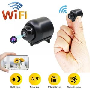 Mini cam&eacute;ra WiFi 1080P HD, Vision nocturne incluse, d&eacute;tecteur de son de mouvement dans le bureau et