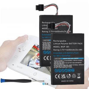Remplacement pour manette de jeu Nintendo Wii U, batterie Rechargeable 6600mAh, accessoires Wii U