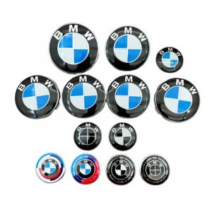 Embl&egrave;me de voiture BMW, insigne de capot avant, logo de coffre arri&egrave;re, autocollant de volant,