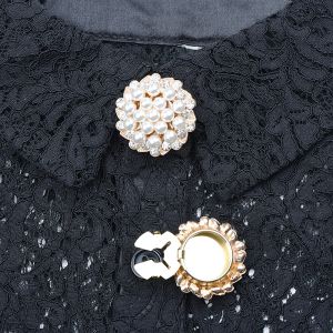 ICEYY 1 pi&egrave;ce bouton de manchette bouton couverture pour chemise grande fausse perle strass bouton